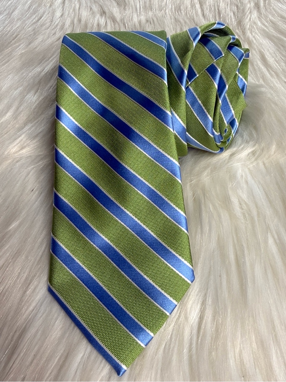Jones New York Green and Blue Striped Tie